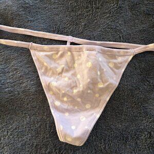 Victoria's Secret Pink! Light purple polka dot V-string panties Size L